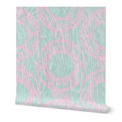 Scrolled Ringed Ikat Glacier Cherry Blossom