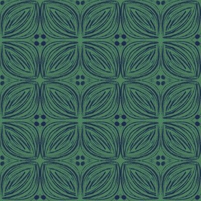 BC17 - Hand drawn Dark Blue and Green Pattern