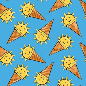 sunshine icecream cones on dark blue (toss)