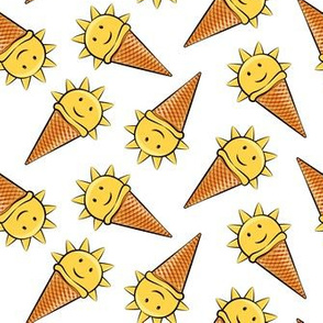 sunshine icecream cones on white (toss)