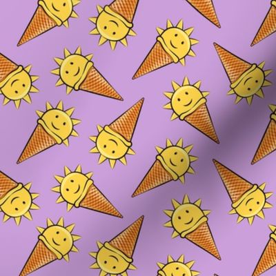 sunshine icecream cones on purple (toss)
