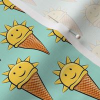 sunshine icecream cones on mint 