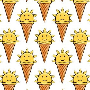 sunshine icecream cones on white