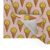 sunshine icecream cones on pink 