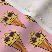 sunshine icecream cones (with glasses) pink