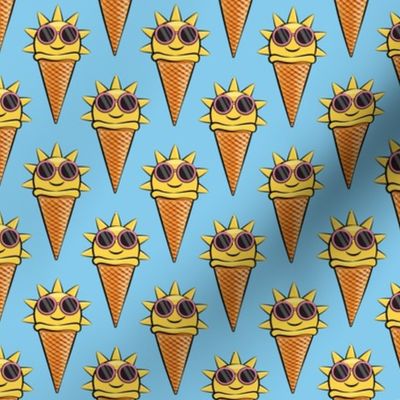 sunshine icecream cones (with glasses) blue