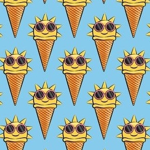 sunshine icecream cones (with glasses) blue