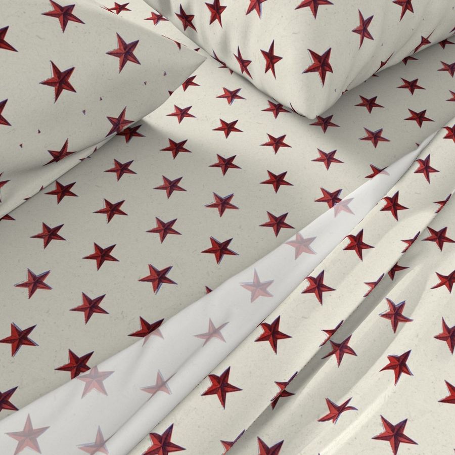 stars print red blue