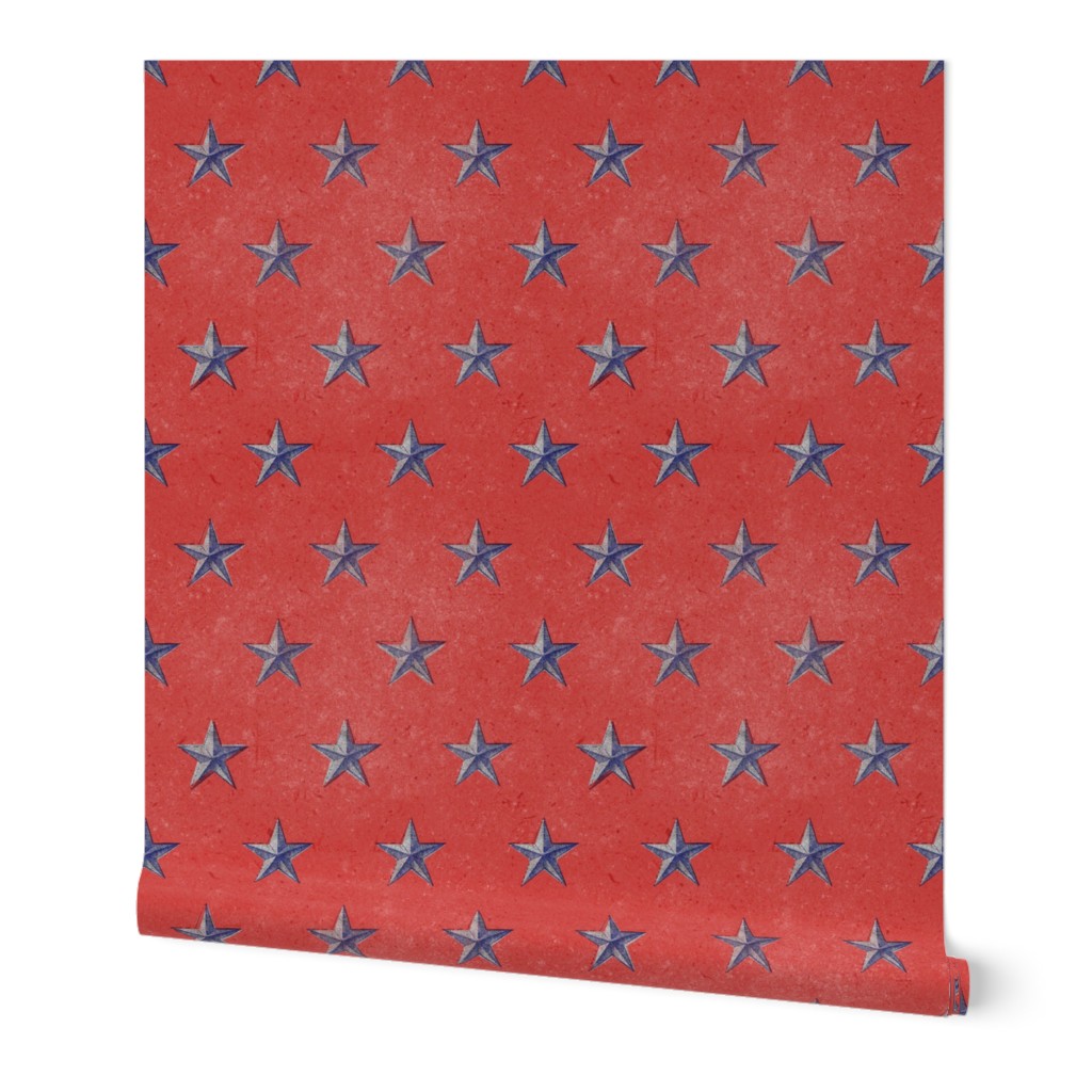 stars print red white and blue vintage