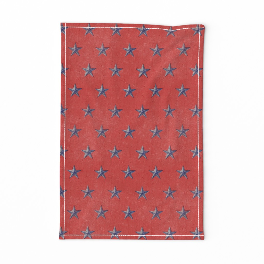 stars print red white and blue vintage