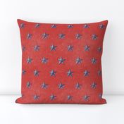 stars print red white and blue vintage