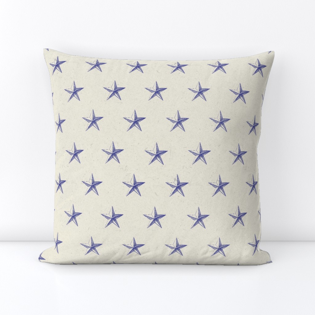 stars print blue engraved textured