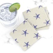 stars print blue engraved textured