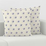 stars print blue engraved textured