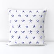 stars print blue engraved on white