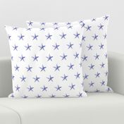 stars print blue engraved on white