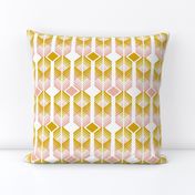 De-Lux - Mid Century Modern Geometric Blush & Goldenrod Yellow Regular Scale