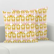 De-Lux - Mid Century Modern Geometric Blush & Goldenrod Yellow Regular Scale