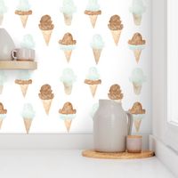 green ice cream cones mini