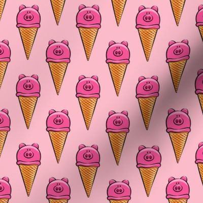pig icecream cones on pink