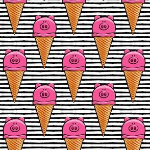 pig icecream cones - black stripes