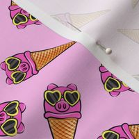pig icecream cones toss (with glasses) pink