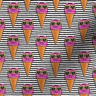 pig icecream cones (with glasses) black stripes