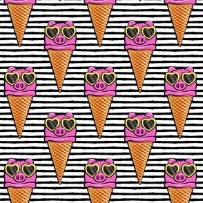 pig icecream cones (with glasses) black stripes