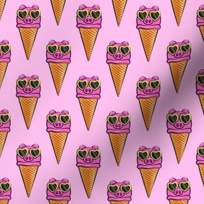 pig icecream cones (with glasses) pink