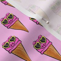 pig icecream cones (with glasses) pink