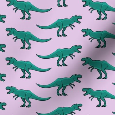 t-rex - dinosaur on light purple