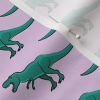 t-rex - dinosaur on light purple