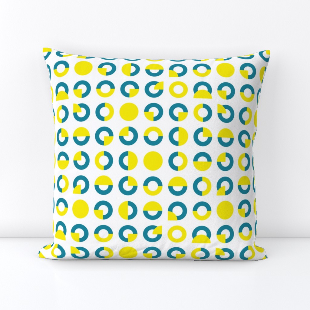 bauhaus circles yellow teal