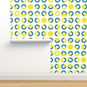 bauhaus circles yellow teal