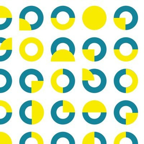 bauhaus circles yellow teal