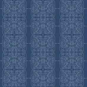 BC18 - Light blue ornamental pattern on blue