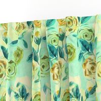 Watercolor vintage pale roses