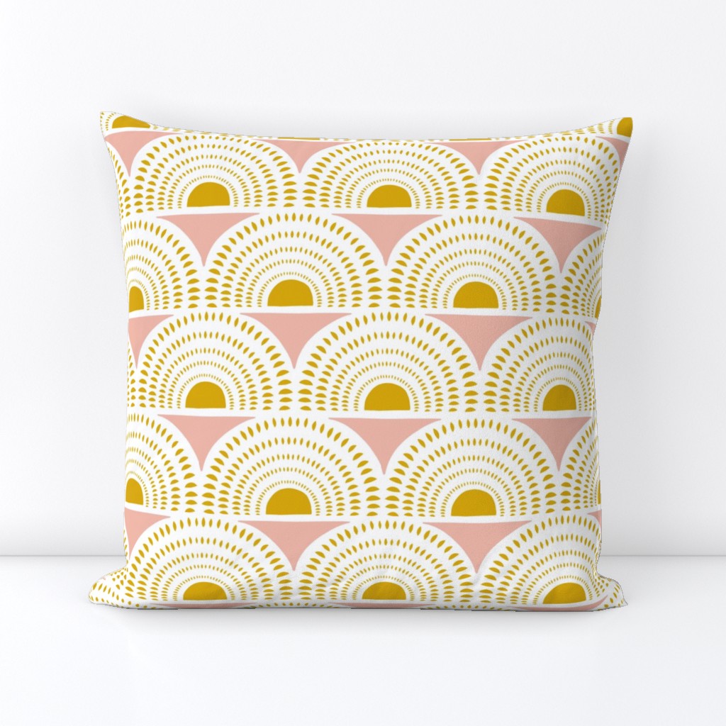 Aurora - Blush & Goldenrod Geometric Large Scale