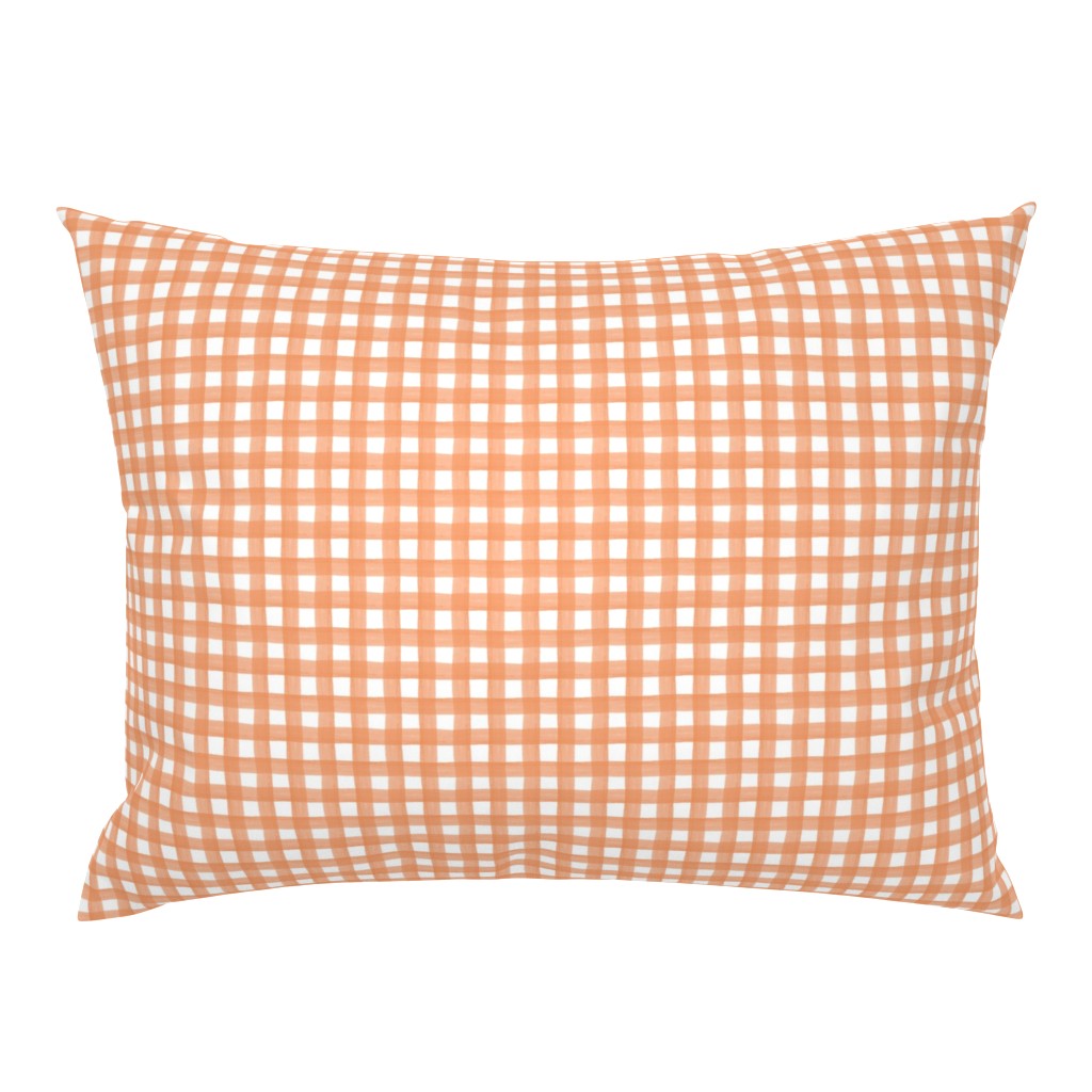 Coral Watercolor Gingham