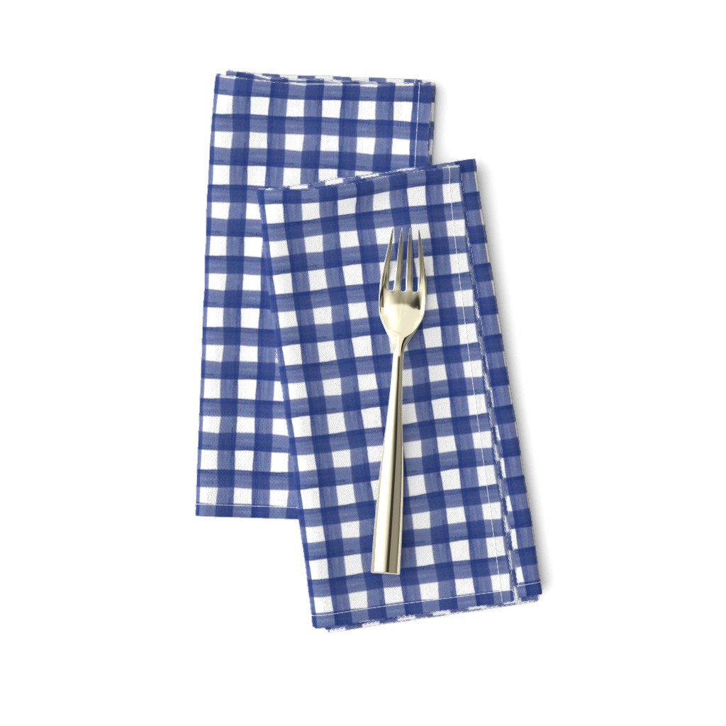 Navy Blue Watercolor Gingham