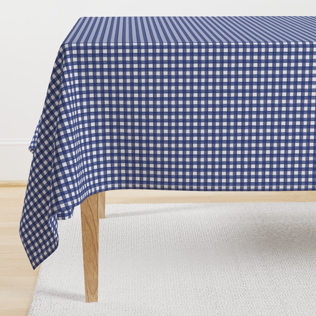 Navy Blue Watercolor Gingham