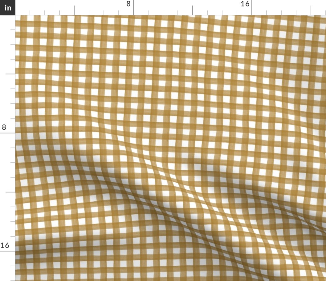 Gold Watercolor Gingham