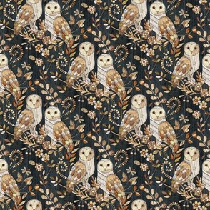 Wooden Wonderland Barn Owl Collage - tiny