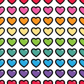 hearts rainbow 1 inch
