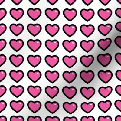 hearts pink 1 inch