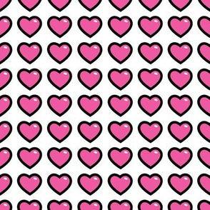 hearts pink 1 inch