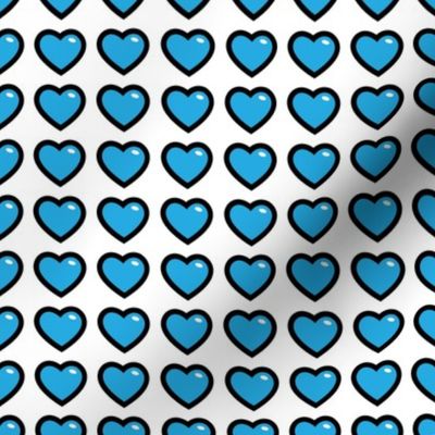 hearts blue 1 inch