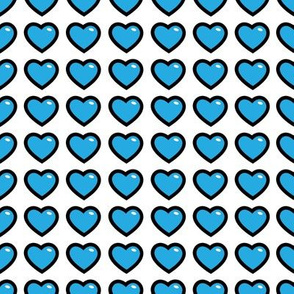 hearts blue 1 inch