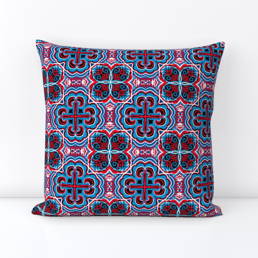 Red, White and Blue, Quatrefoil, small