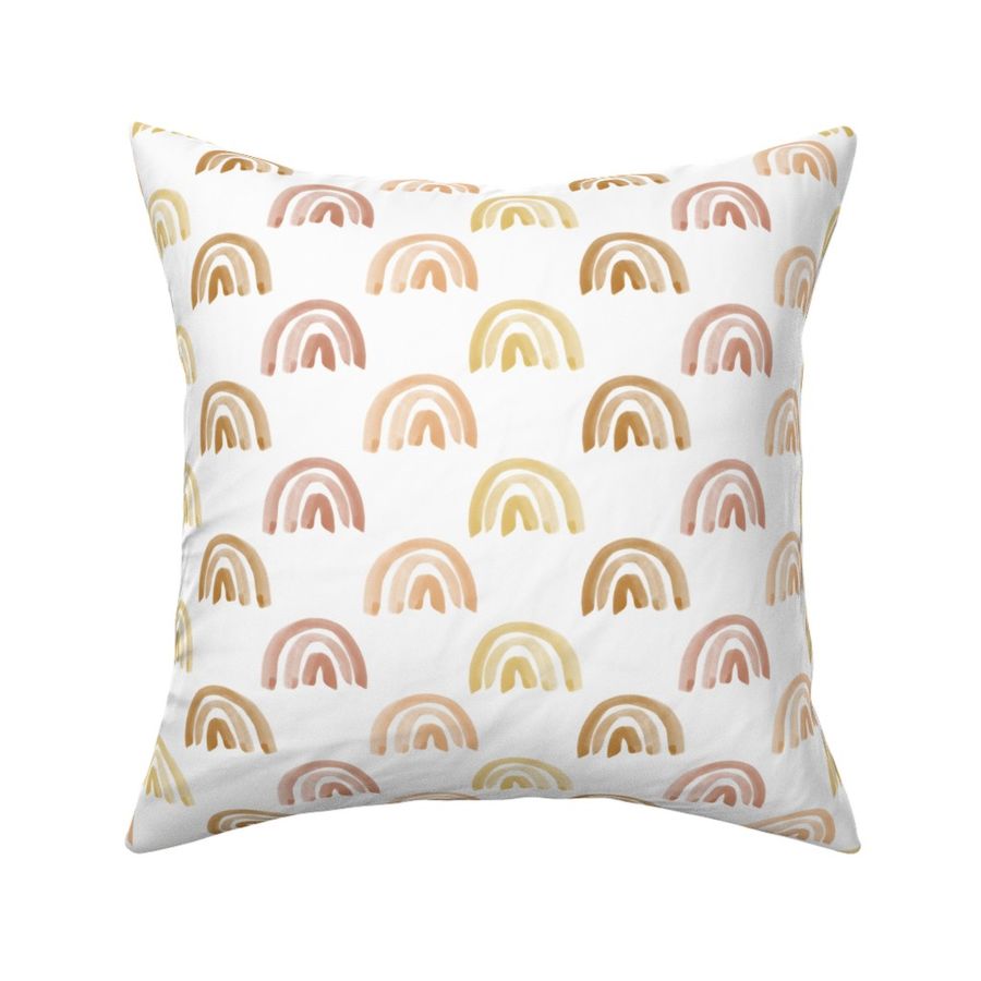 Golden Watercolor Rainbow Rows - Spoonflower